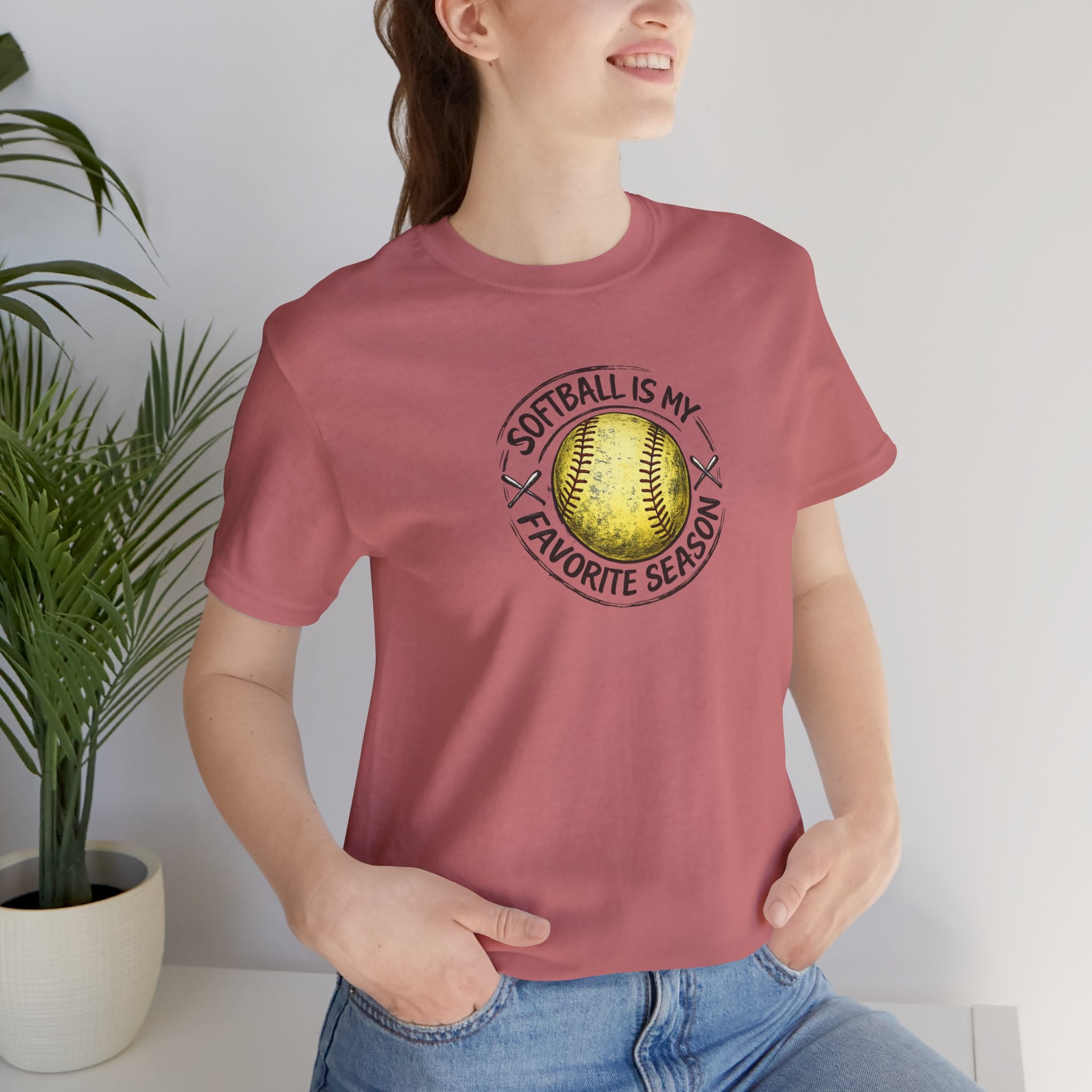 Softball Is My Favorite Season Tee – Graphic Softball T-Shirt for Players & Fans