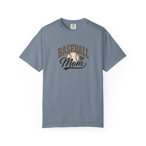 Baseball Mom T-Shirt — Leopard Print Ball Design