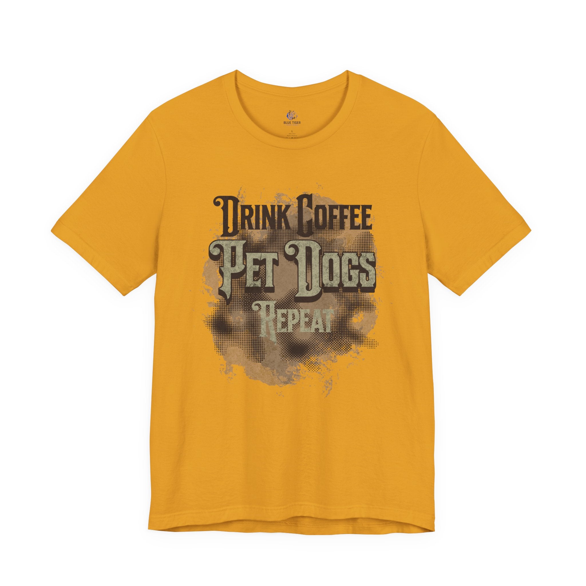 Coffee & Dogs Tee — "Drink Coffee, Pet Dogs, Repeat" Graphic T-Shirt