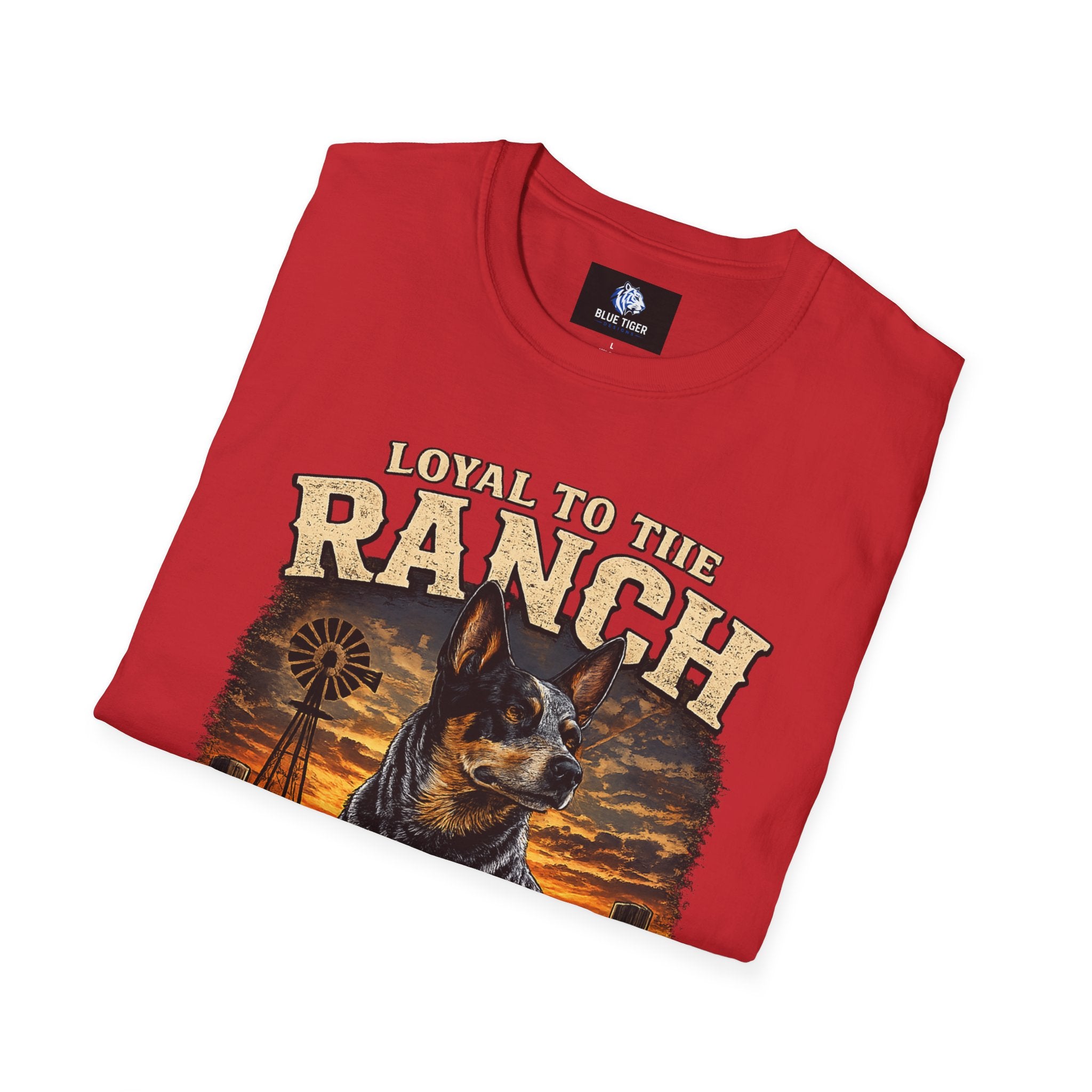 Ranch Australian Cattle Dog T-Shirt — "Loyal To The Ranch" Rustic Sunset Dog Tee