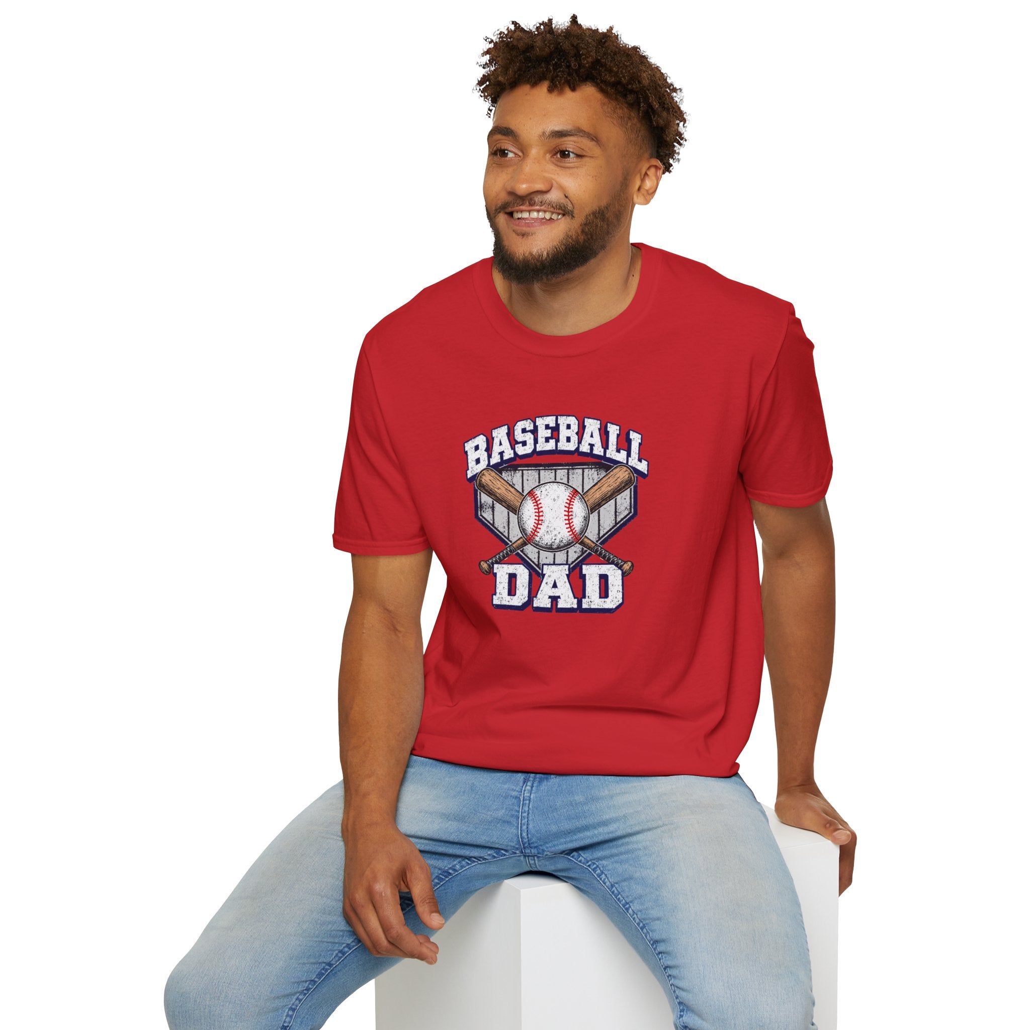 Baseball Dad T-Shirt — Vintage Baseball Bat & Ball Dad Tee