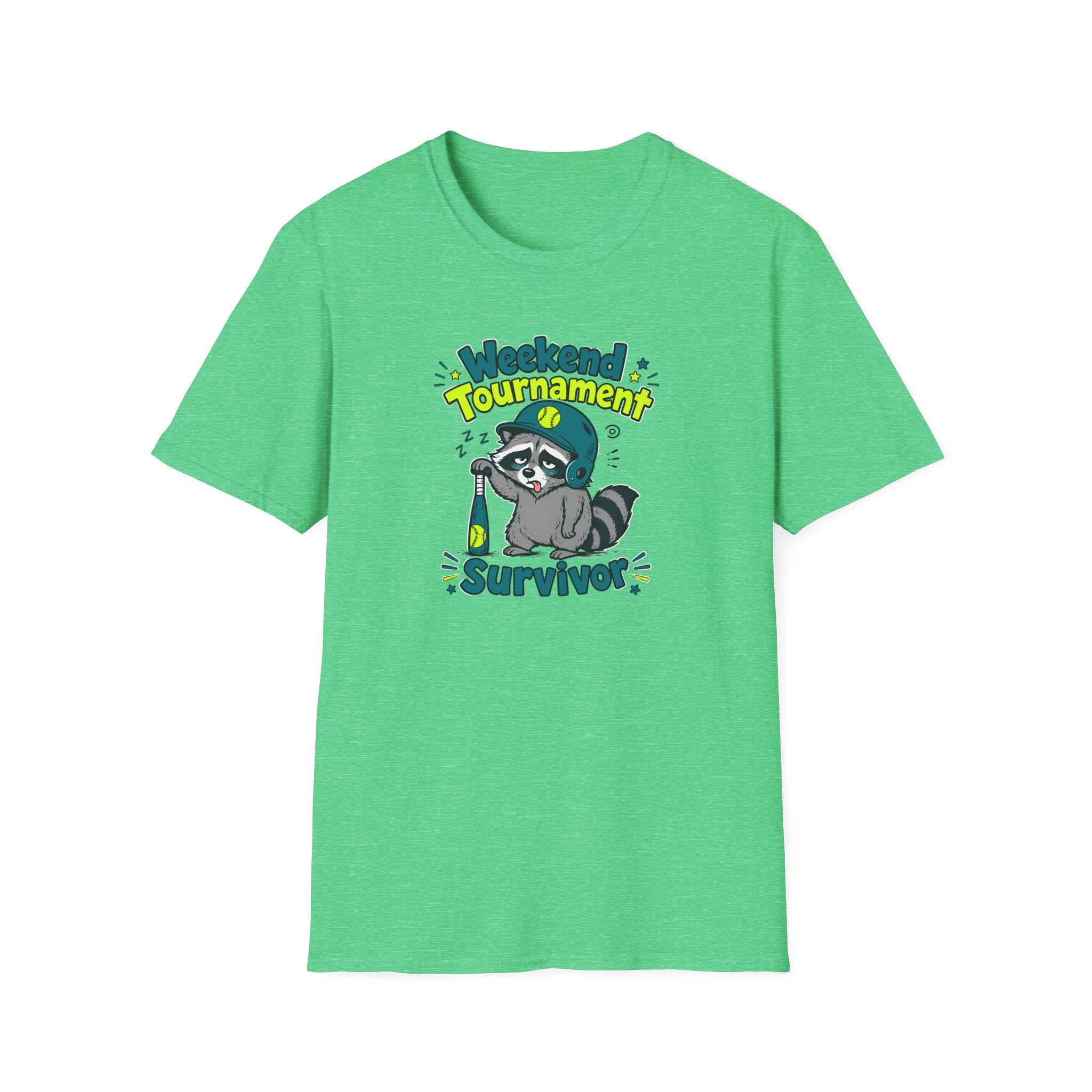 Weekend Tournament Survivor T-Shirt — Funny Raccoon Gaming/Party Tee