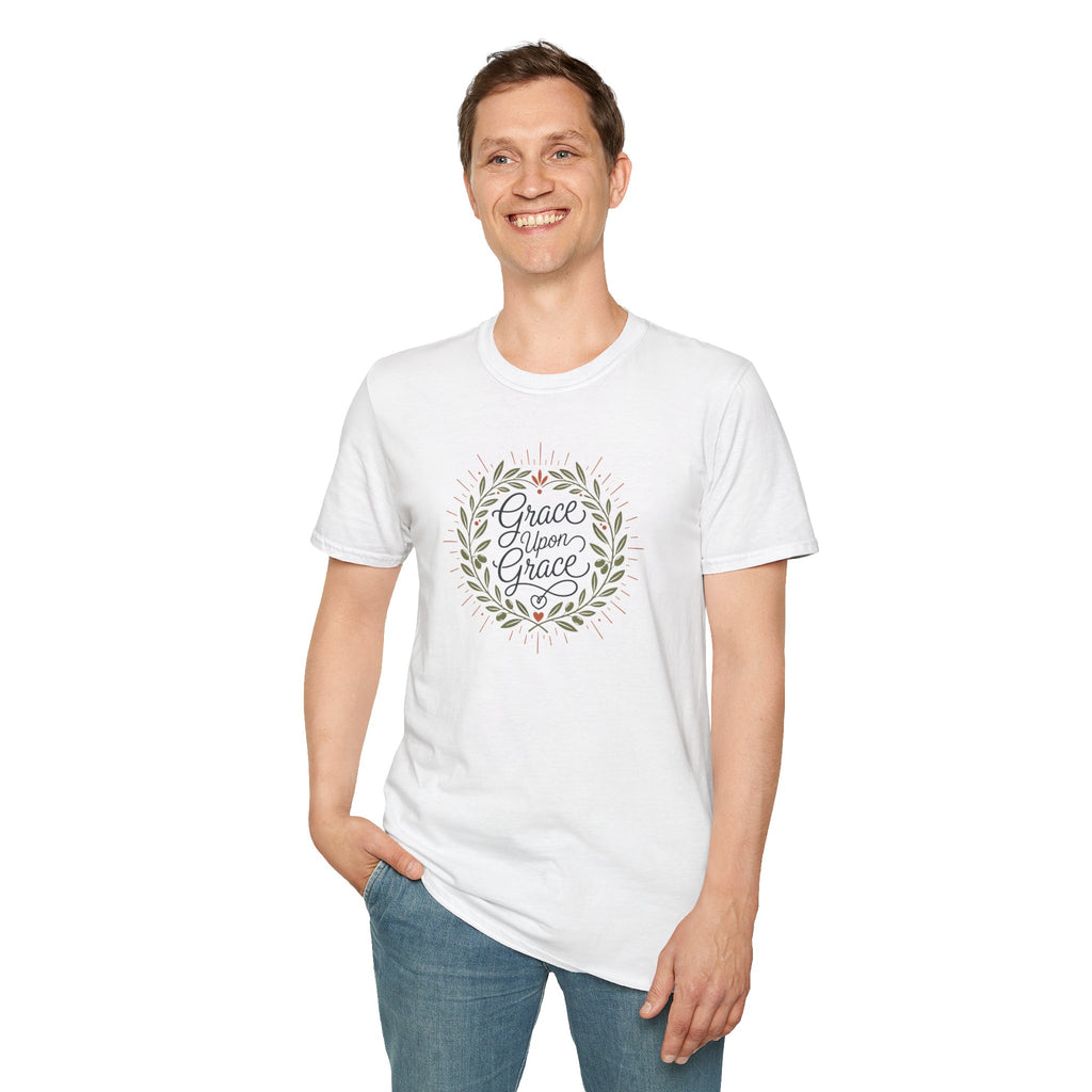 Grace Upon Grace Floral Wreath T-Shirt