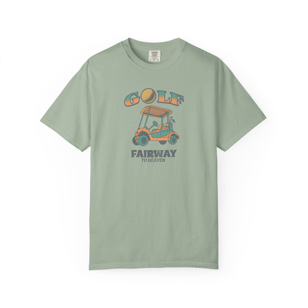 Golf Cart Graphic T-Shirt — "Fairway to Heaven" Vintage Golf Tee