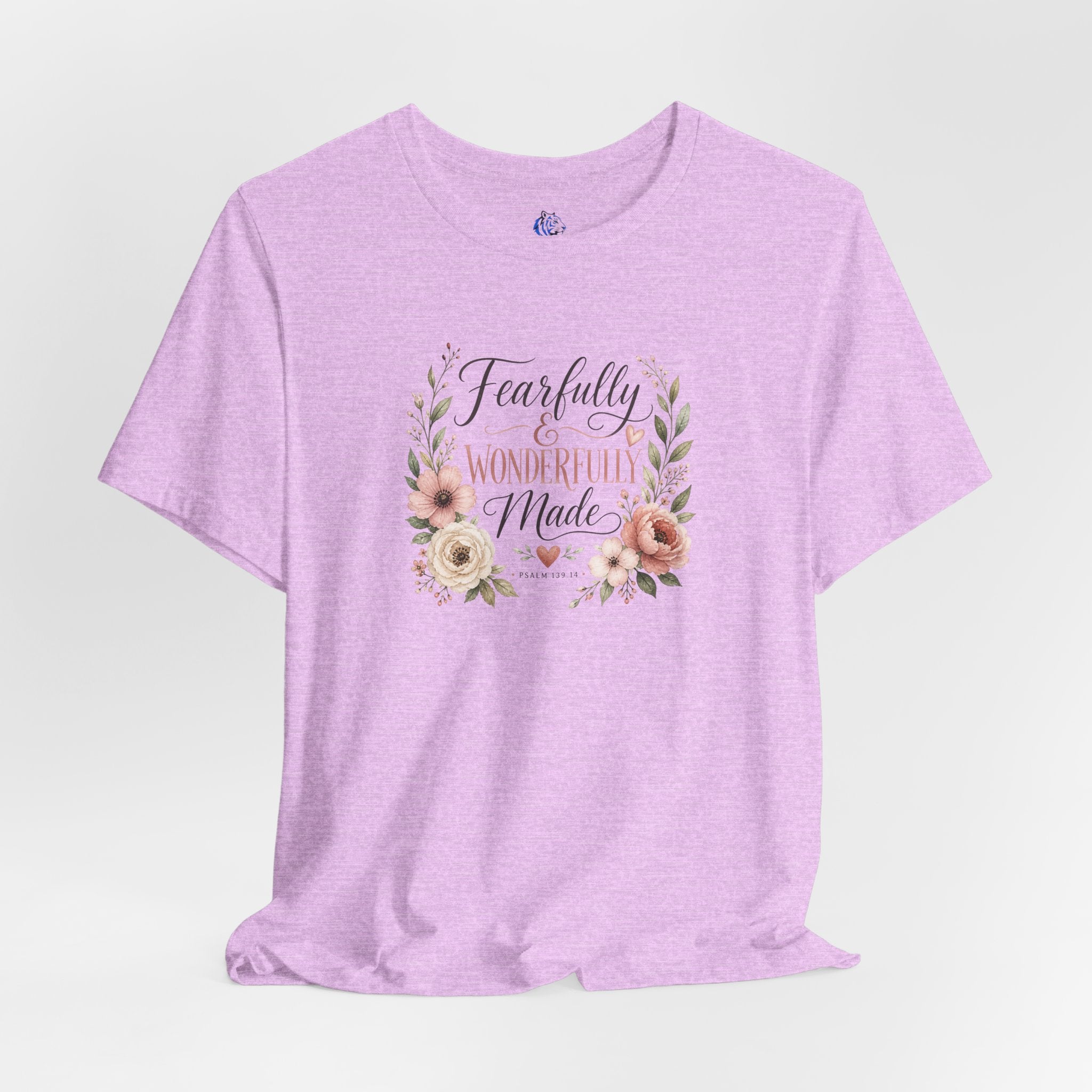 Faith-Based Floral Tee — "Fearfully & Wonderfully Made" Inspirational T-Shirt