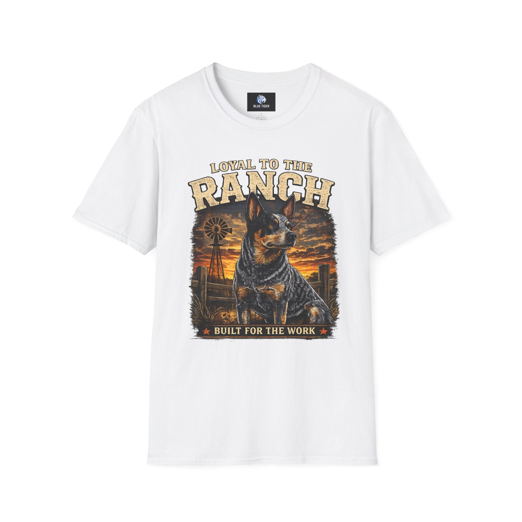 Ranch Australian Cattle Dog T-Shirt — "Loyal To The Ranch" Rustic Sunset Dog Tee