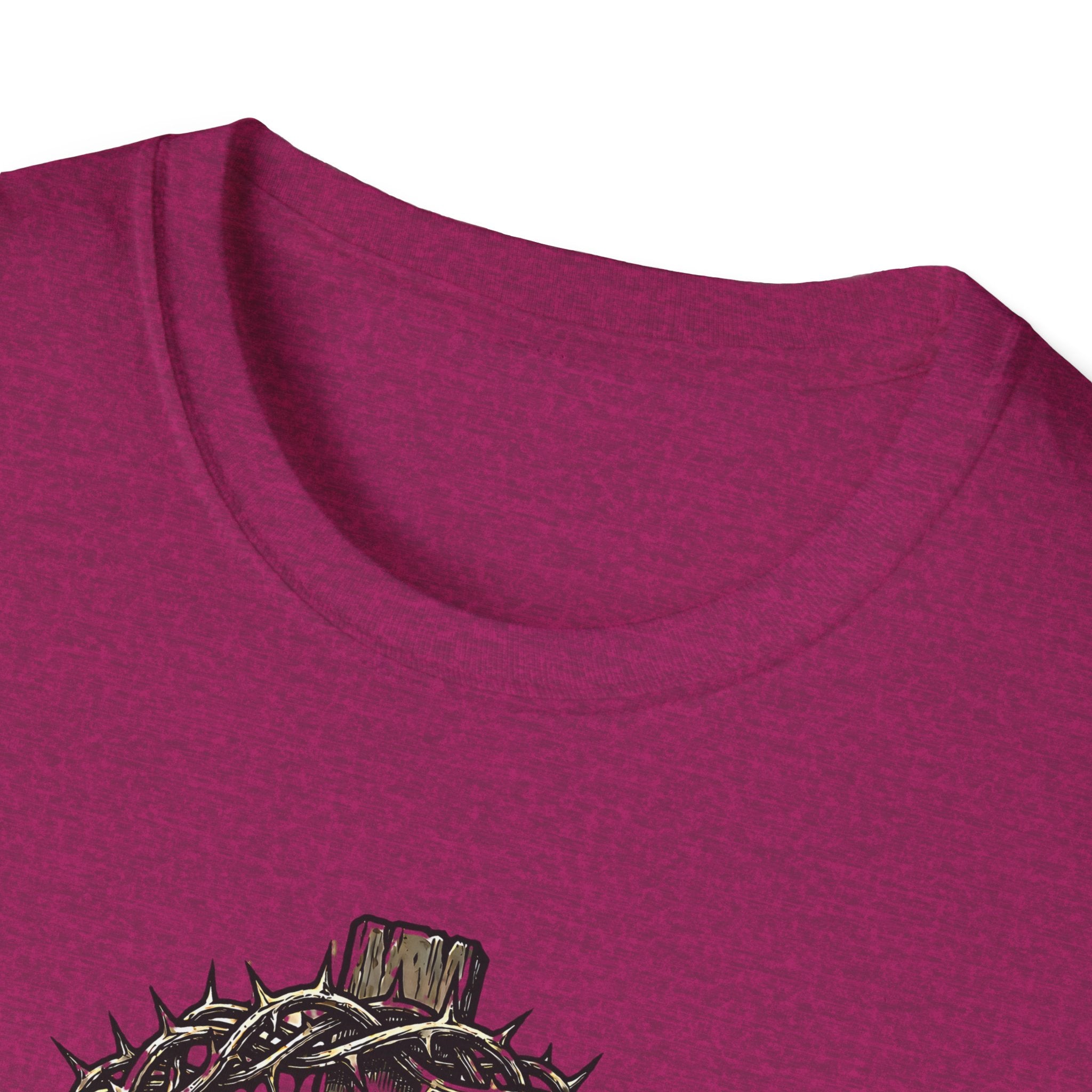 Christian Cross T-Shirt — "He Bore the Crown for Me" Sacred Heart Design