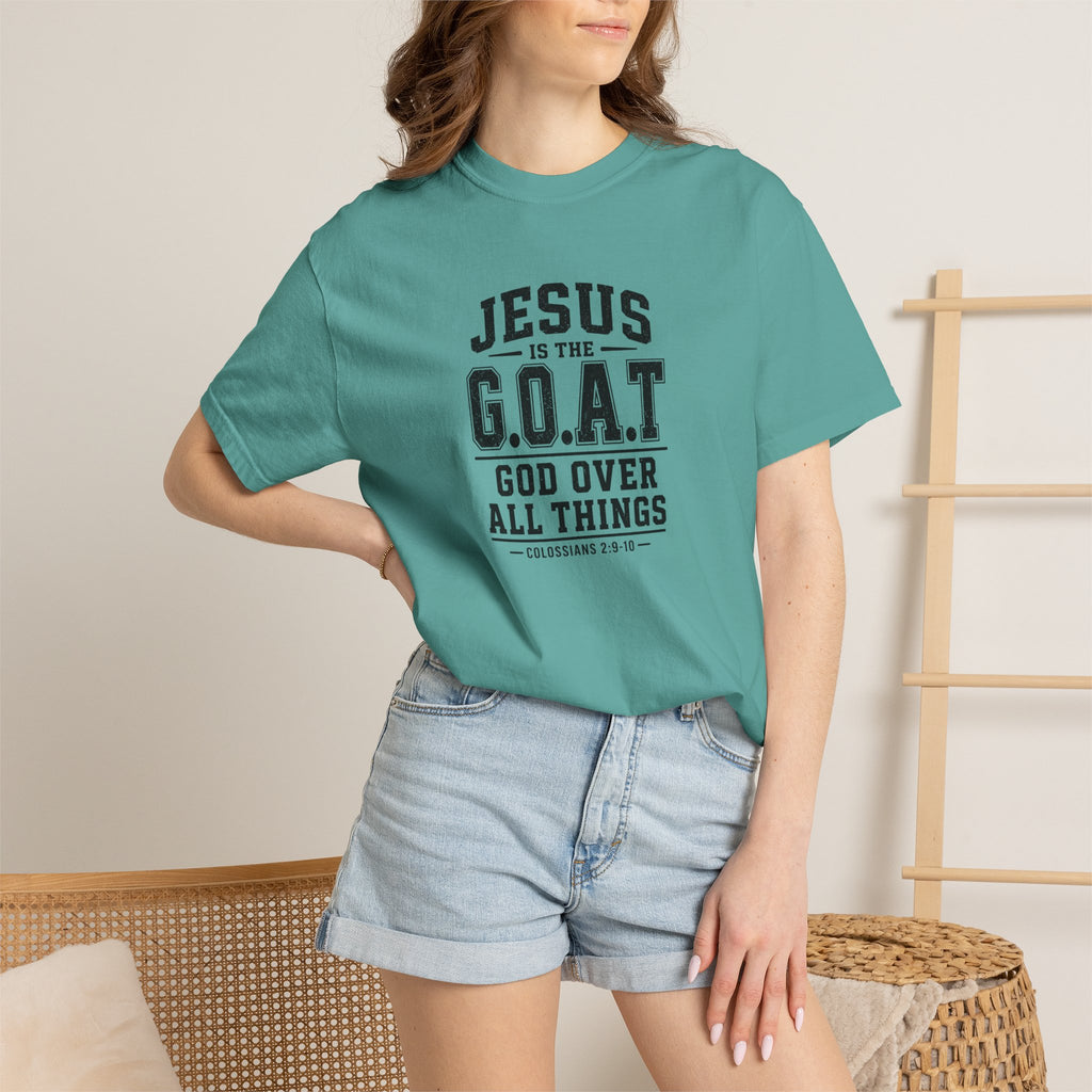 Christian T-Shirt — "Jesus is the G.O.A.T. (God Over All Things)" Graphic Tee