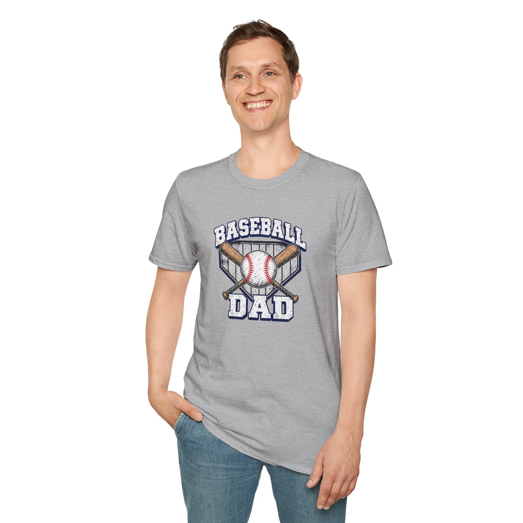 Baseball Dad T-Shirt — Vintage Baseball Bat & Ball Dad Tee