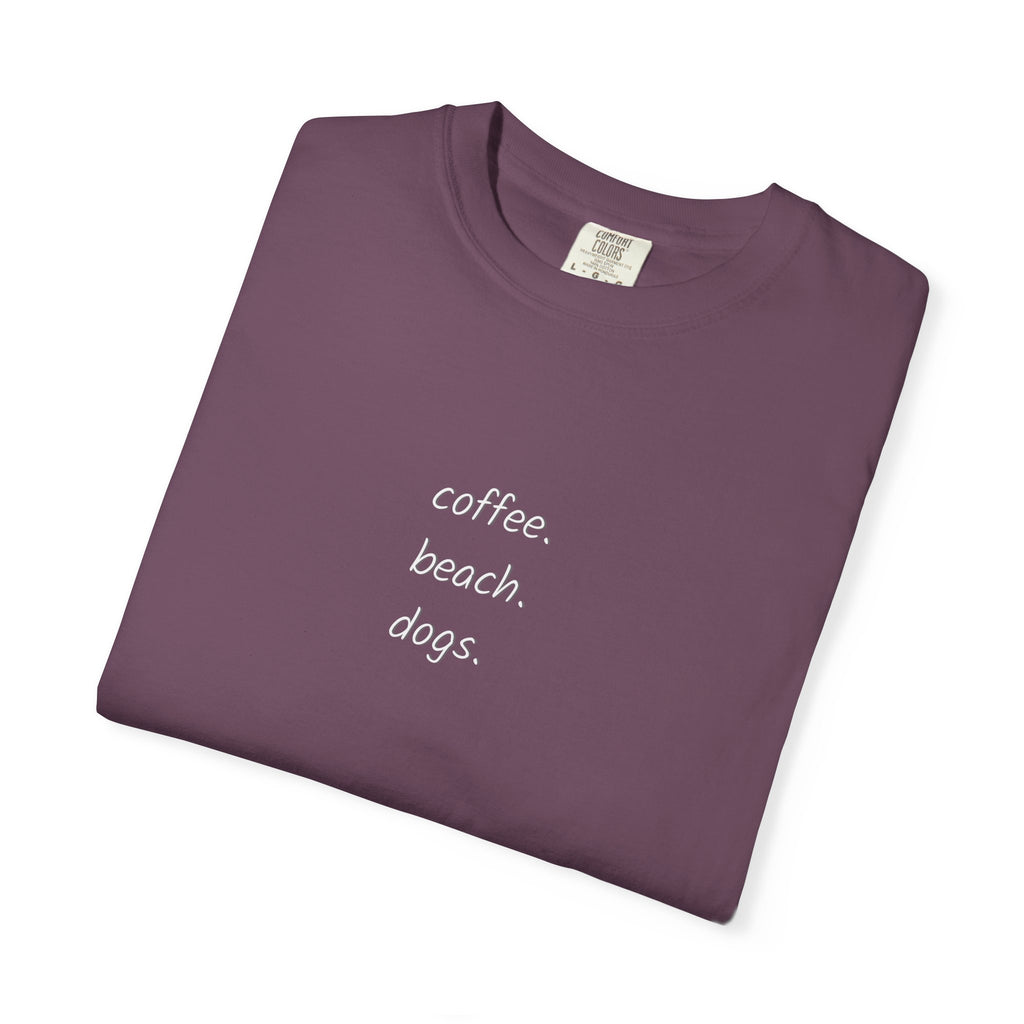 Coffee Beach Dogs T-Shirt — Casual Vacation Graphic Tee