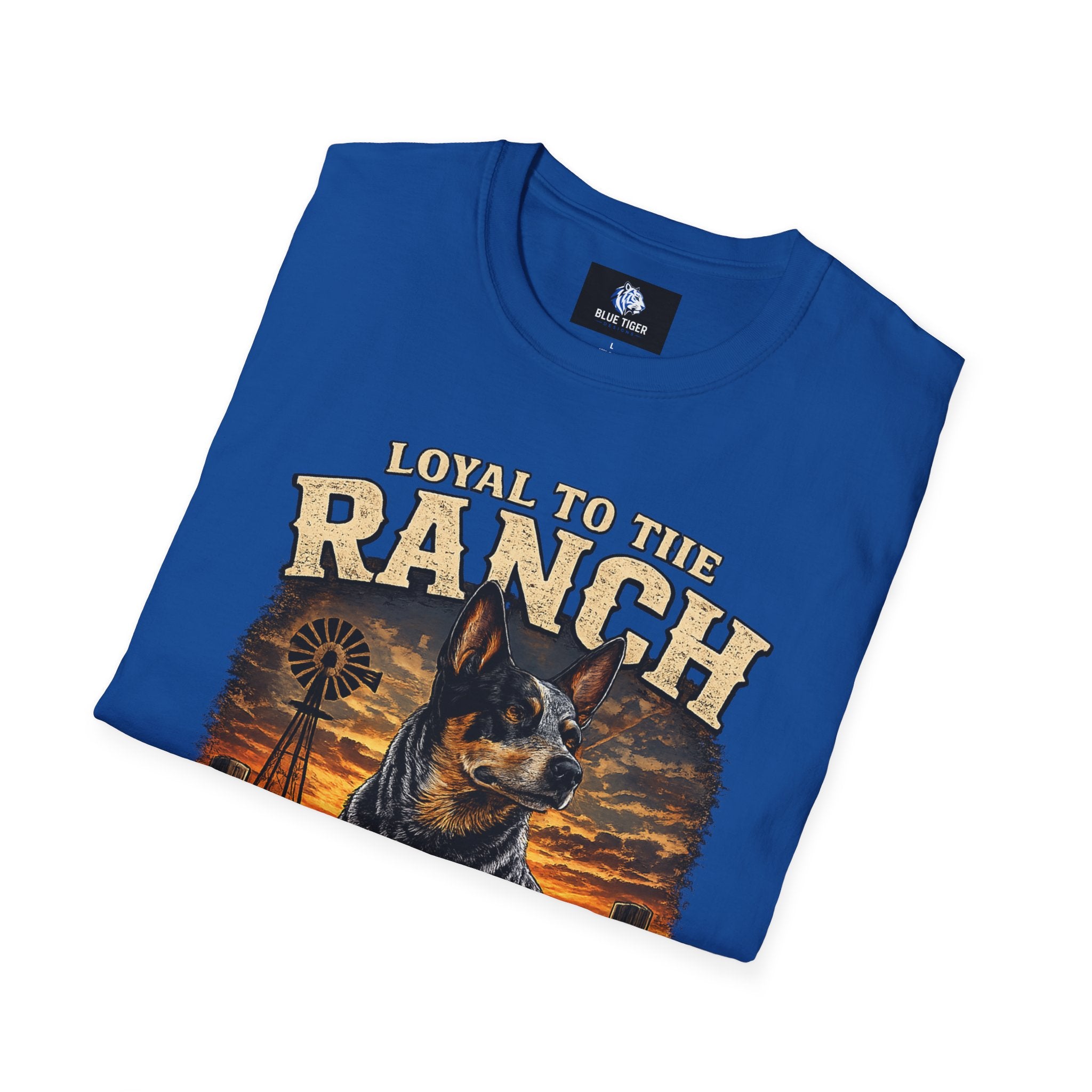 Ranch Australian Cattle Dog T-Shirt — "Loyal To The Ranch" Rustic Sunset Dog Tee