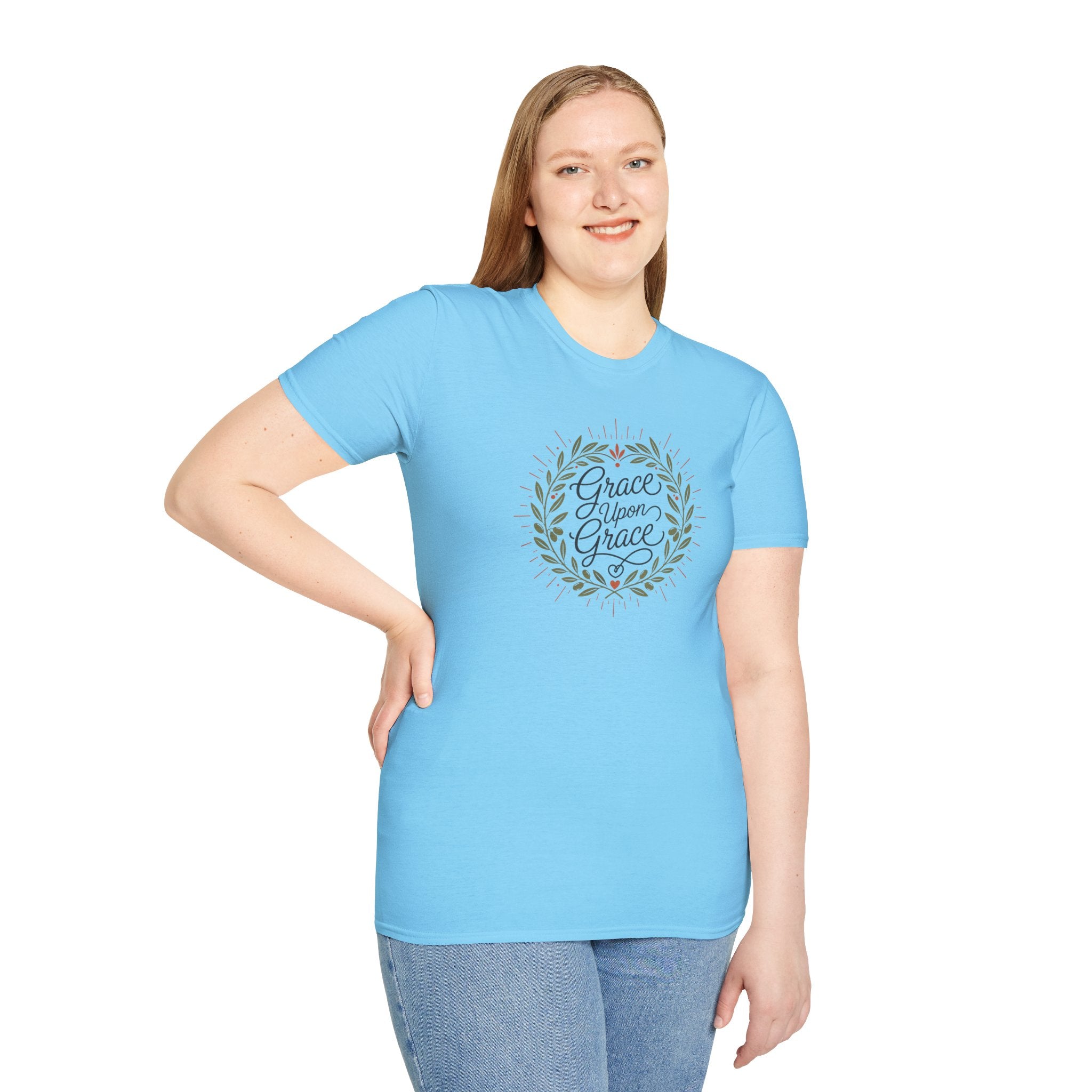 Grace Upon Grace Floral Wreath T-Shirt