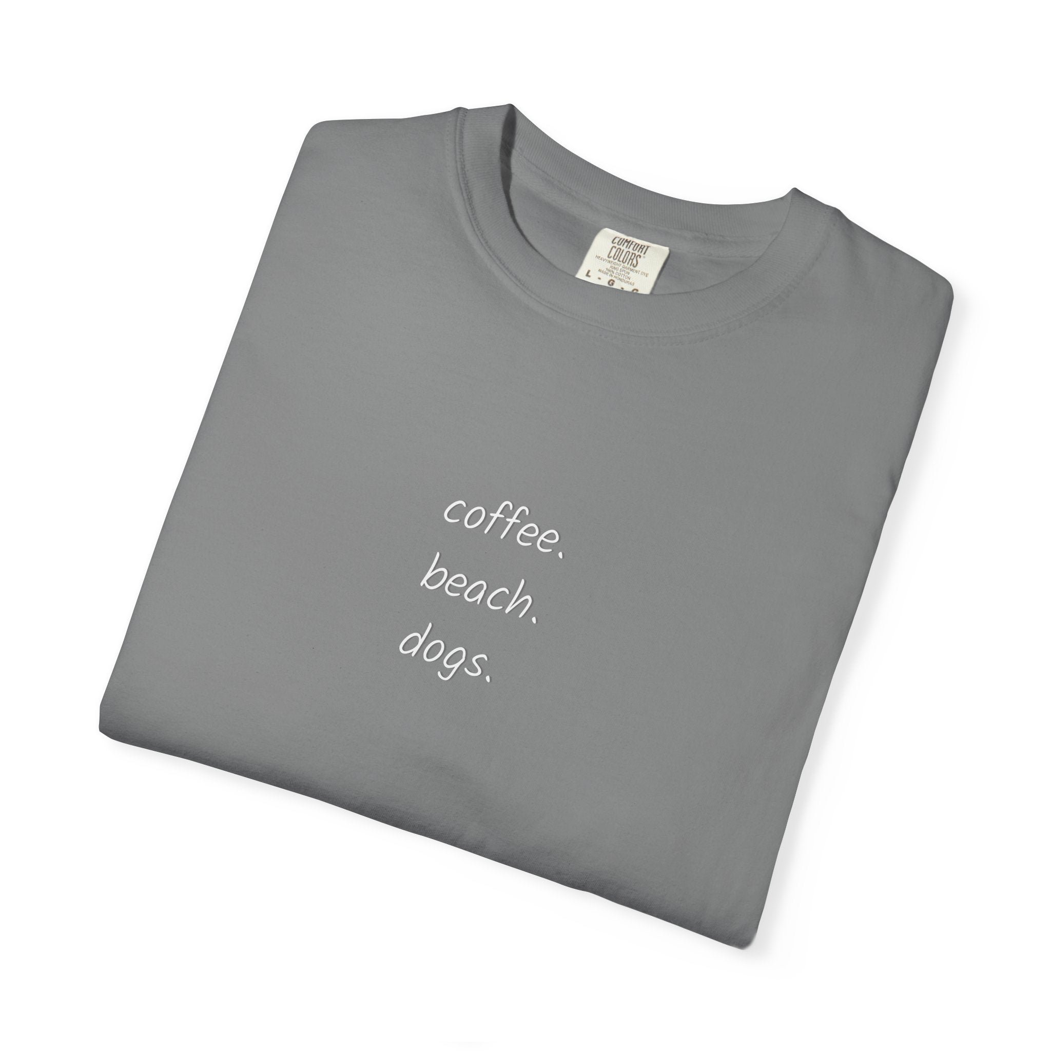 Coffee Beach Dogs T-Shirt — Casual Vacation Graphic Tee