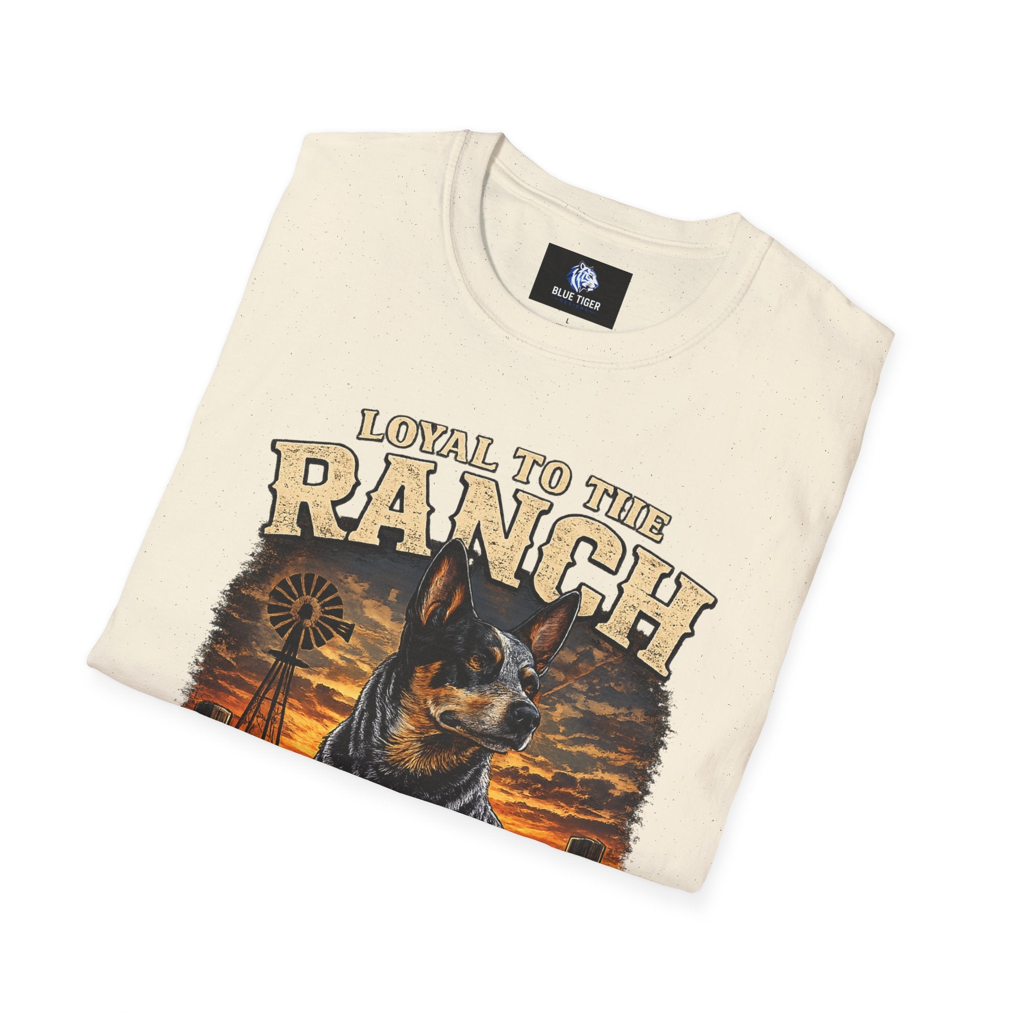 Ranch Australian Cattle Dog T-Shirt — "Loyal To The Ranch" Rustic Sunset Dog Tee