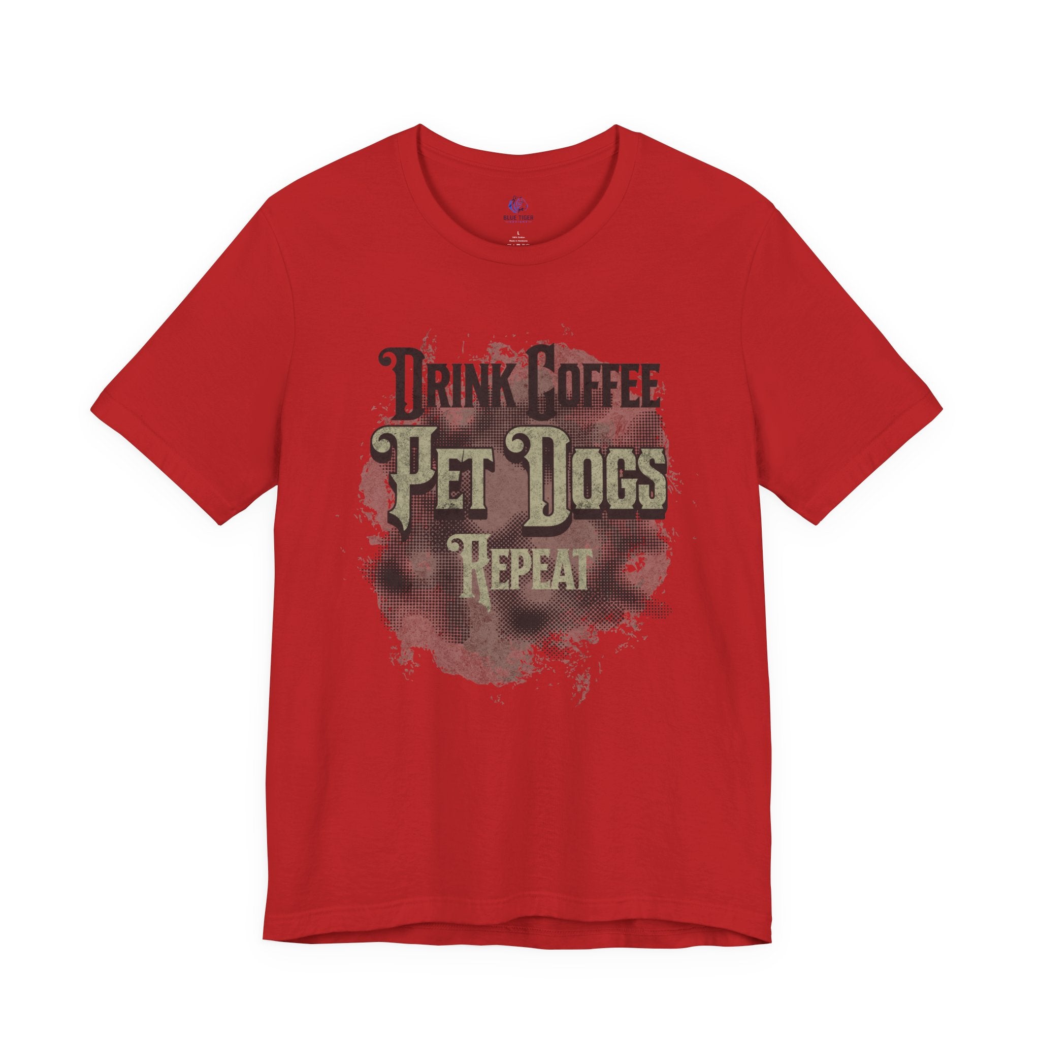 Coffee & Dogs Tee — "Drink Coffee, Pet Dogs, Repeat" Graphic T-Shirt