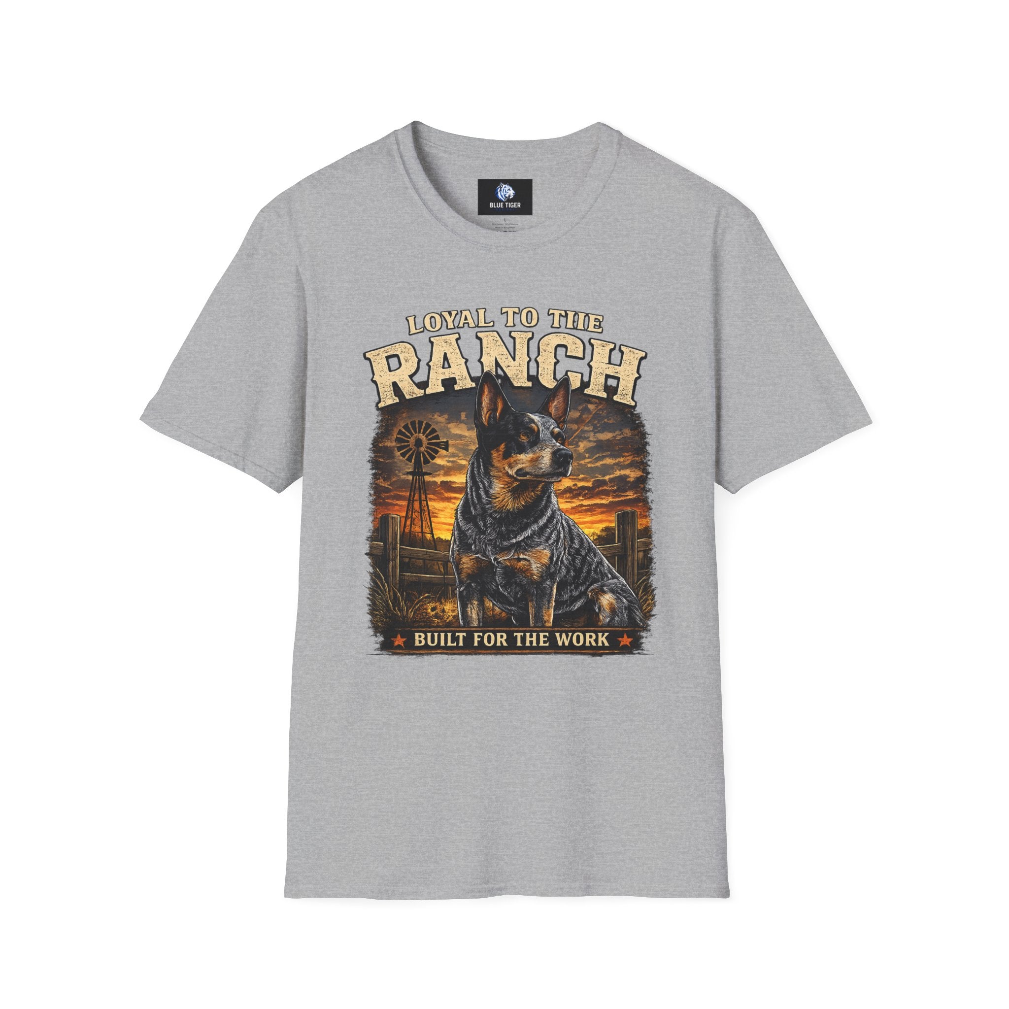 Ranch Australian Cattle Dog T-Shirt — "Loyal To The Ranch" Rustic Sunset Dog Tee