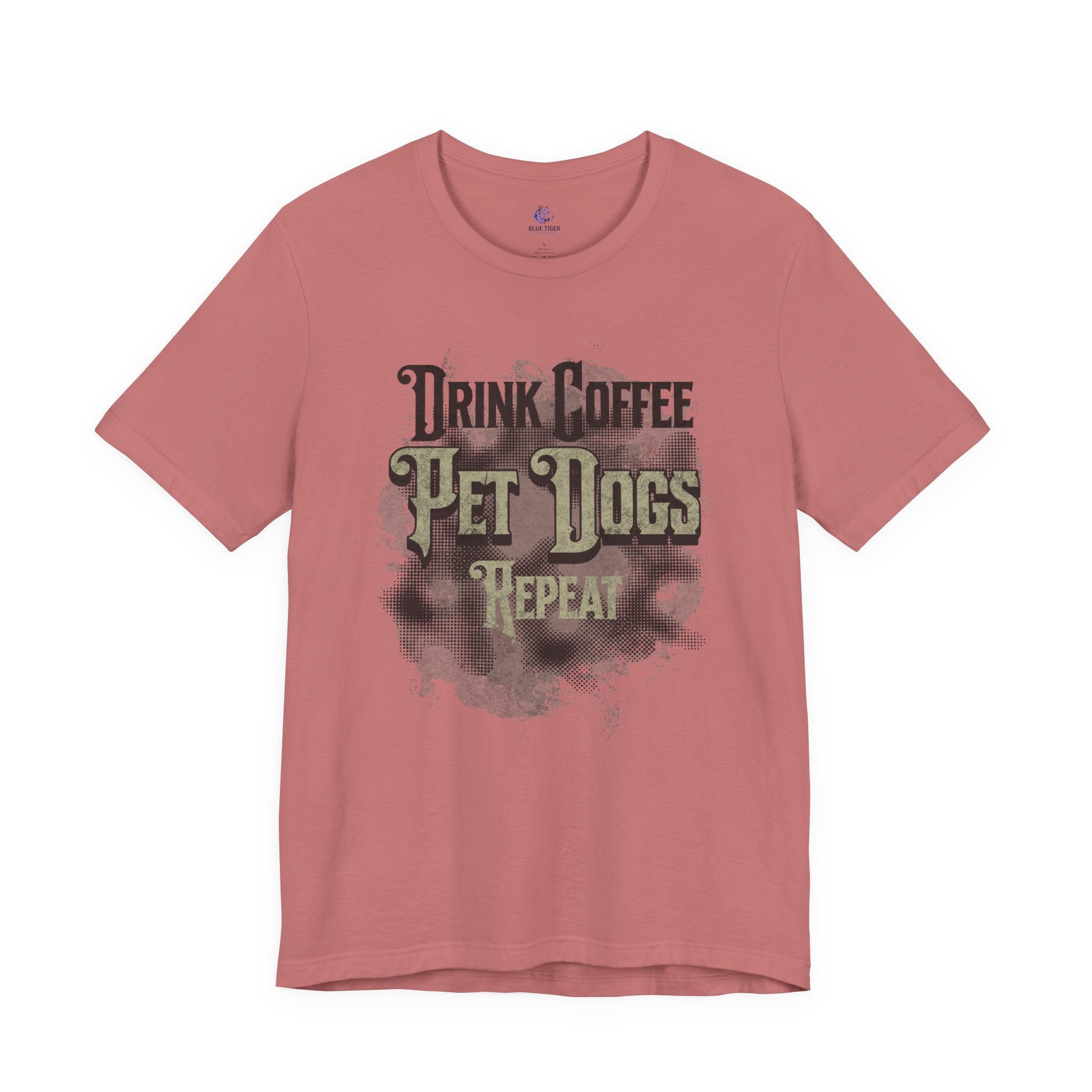 Coffee & Dogs Tee — "Drink Coffee, Pet Dogs, Repeat" Graphic T-Shirt