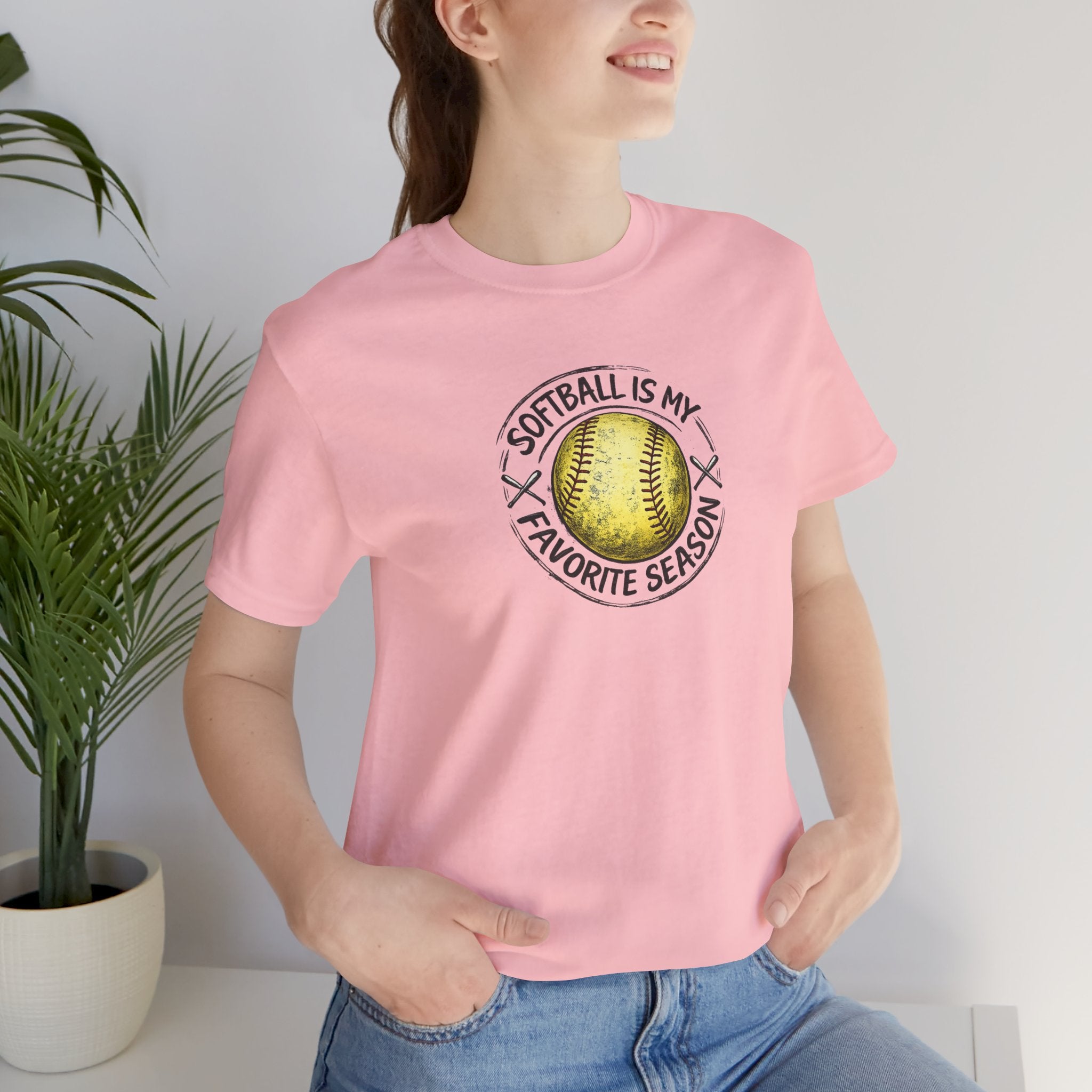 Softball Is My Favorite Season Tee – Graphic Softball T-Shirt for Players & Fans