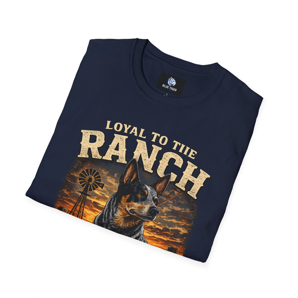 Ranch Australian Cattle Dog T-Shirt — "Loyal To The Ranch" Rustic Sunset Dog Tee