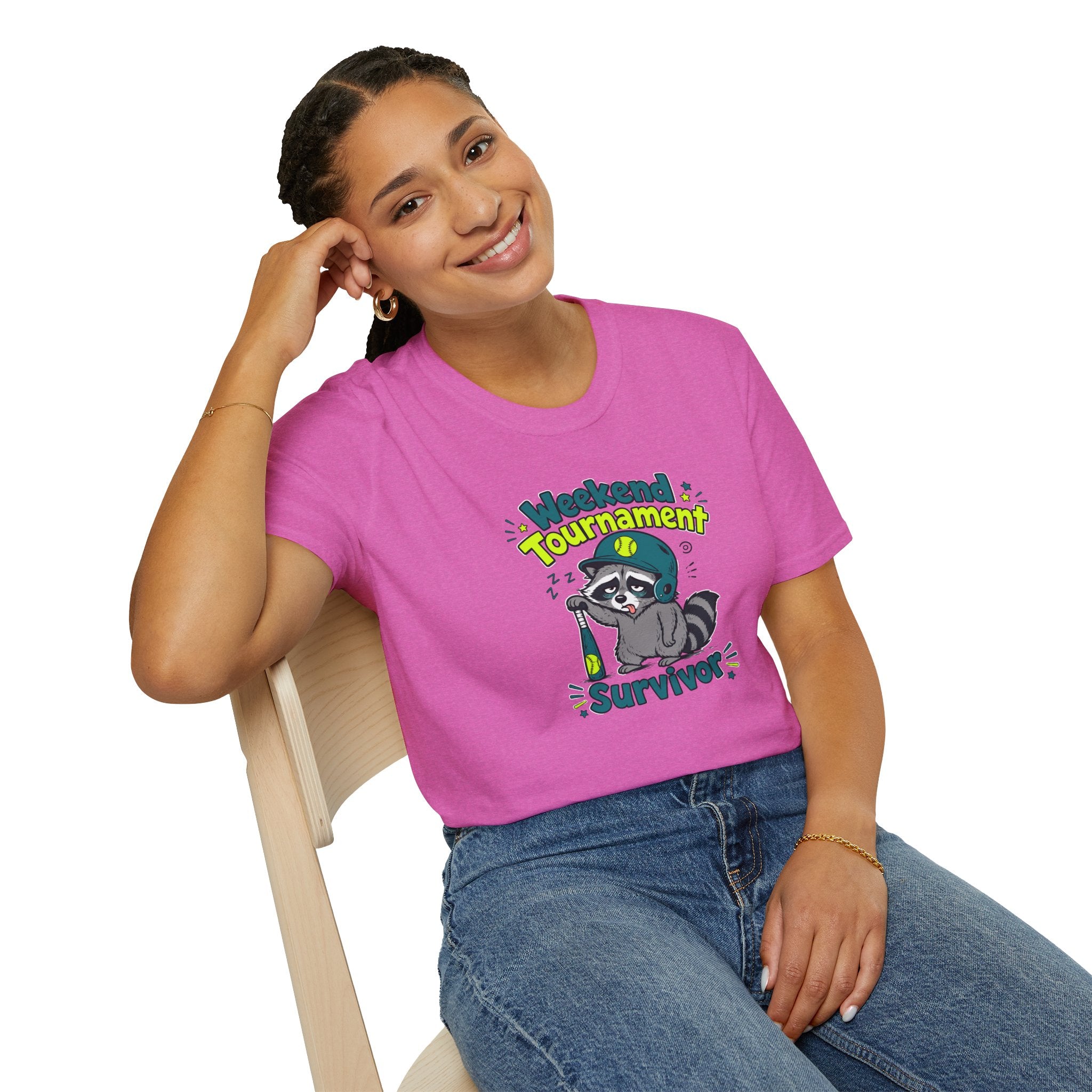 Weekend Tournament Survivor T-Shirt — Funny Raccoon Gaming/Party Tee