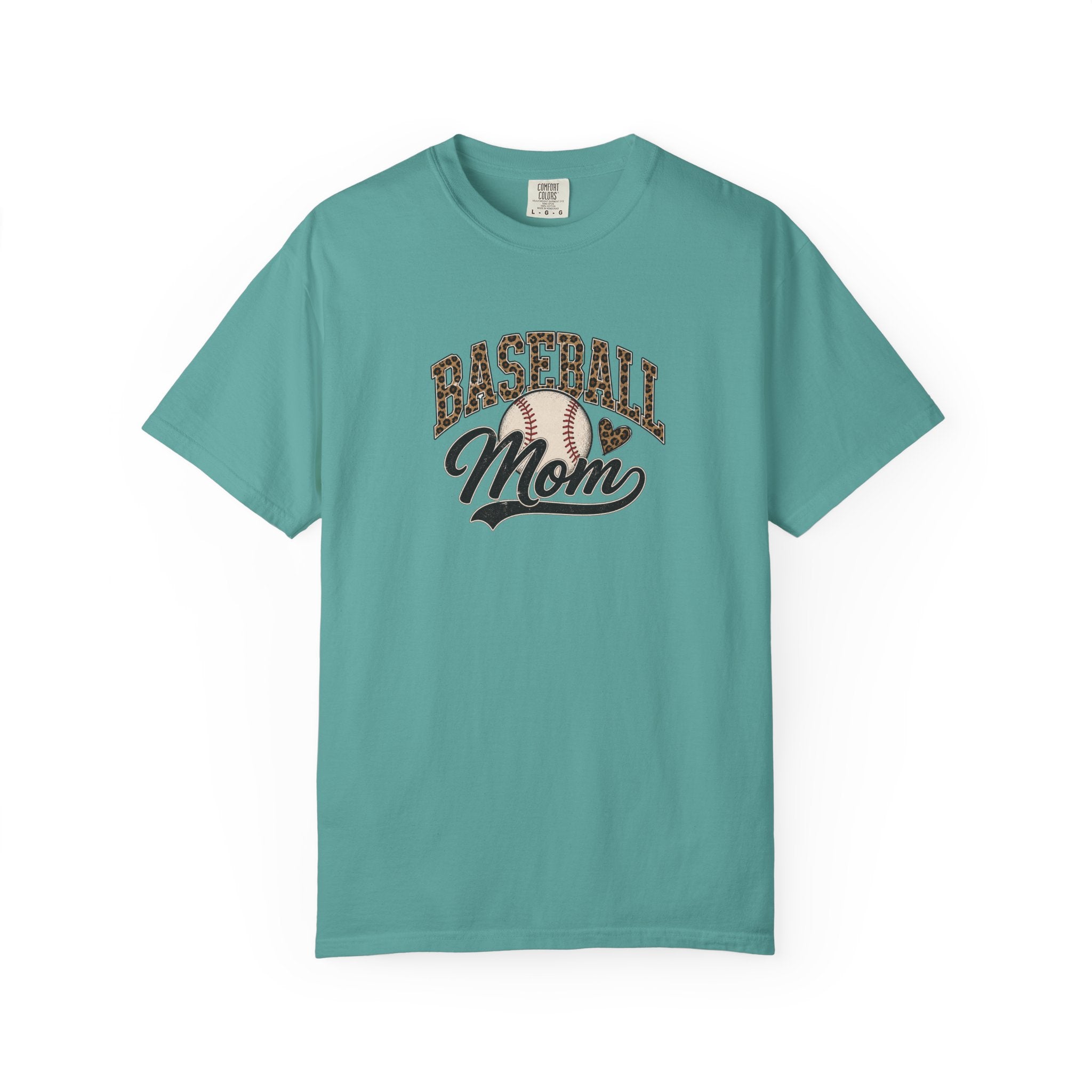 Baseball Mom T-Shirt — Leopard Print Ball Design